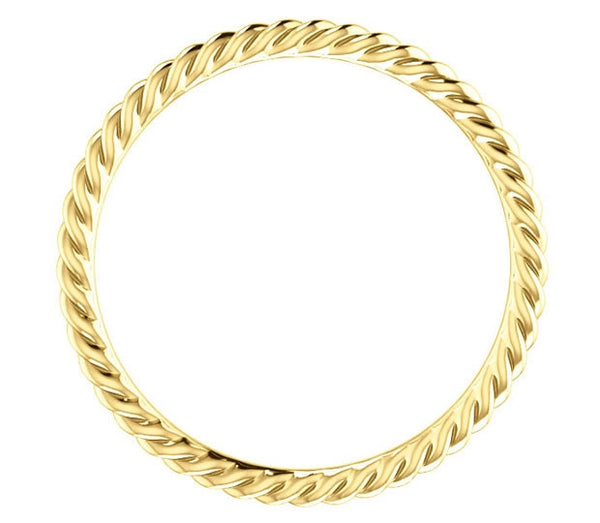 14K Yellow Gold 1.5mm Petite Rope Style Ladies Band