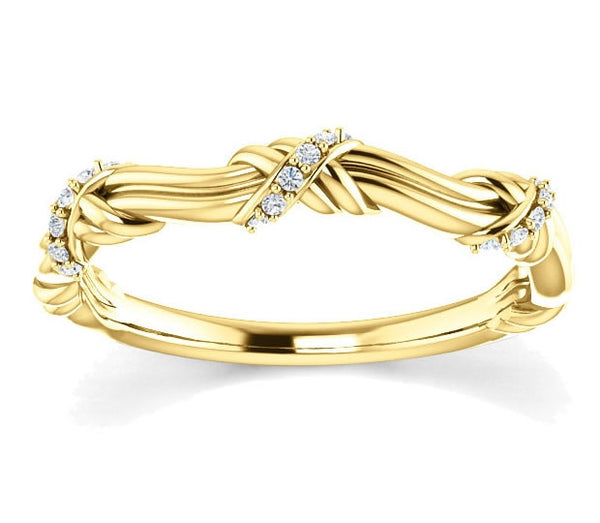 14K Yellow Gold Natural Wedding Band (.06ctw)