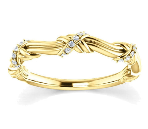 14K Yellow Gold Natural Wedding Band (.06ctw)