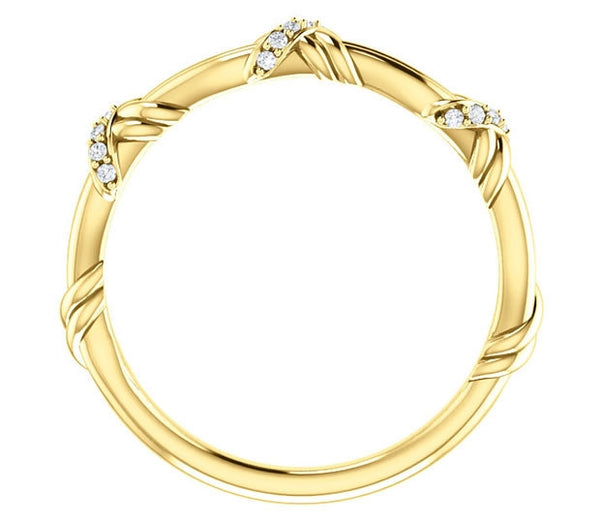 14K Yellow Gold Natural Wedding Band (.06ctw)