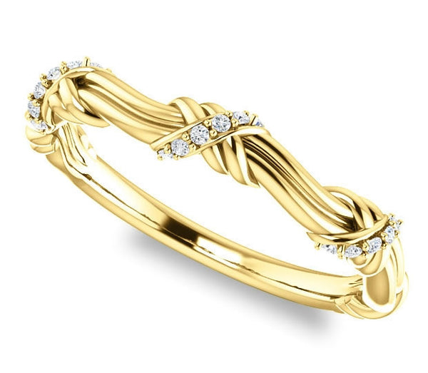 14K Yellow Gold Natural Wedding Band (.06ctw)