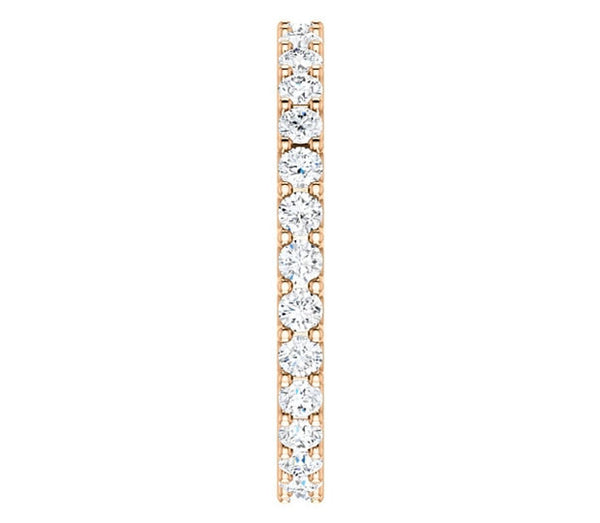 14K Rose Gold 2mm Brilliant Round Moissanite Eternity Band (0.9ctw)