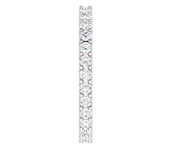 Platinum 2mm Brilliant Round Moissanite Eternity Band (0.9ctw)