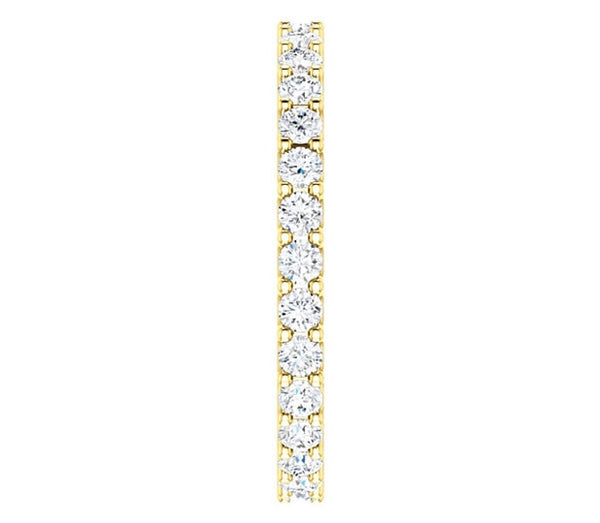 14K Yellow Gold 2mm Brilliant Round Moissanite Eternity Band (0.9ctw)