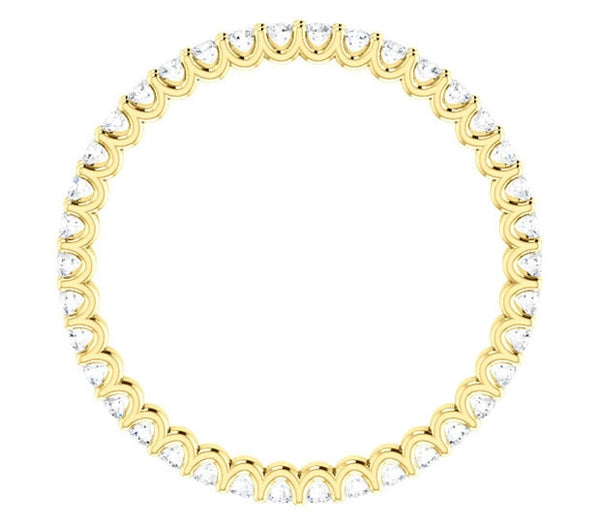 14K Yellow Gold 1.5mm Brilliant Round Moissanite Eternity Band (0.57ctw)