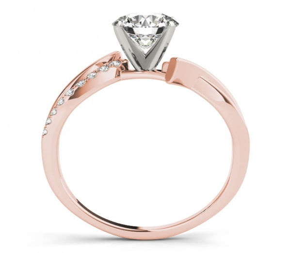 1.00ct (6.5mm) Round  14K Rose Gold Entwined Bypass with Gem Accents