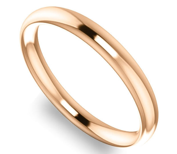 14K Rose Gold Comfort Fit 2.7mm Ladies Wedding Band