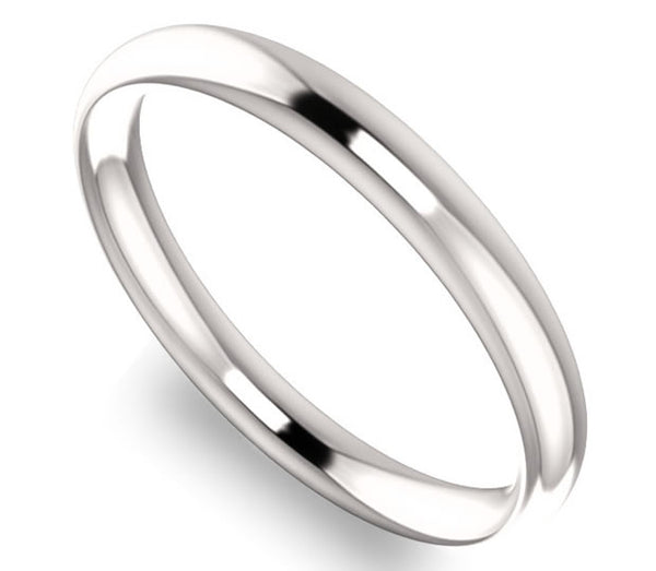 Platinum Comfort Fit 2.7mm Ladies Wedding Band