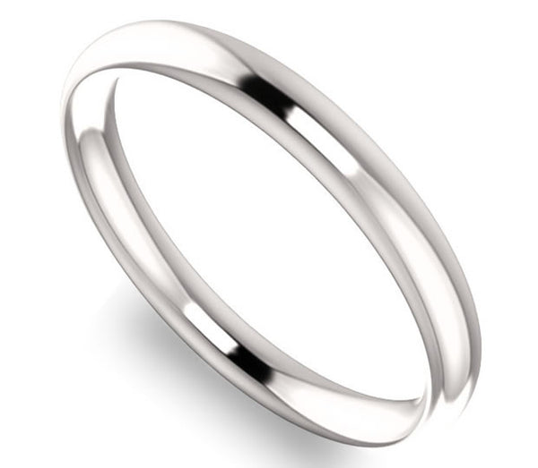 14K White Gold Comfort Fit 2.7mm Ladies Wedding Band