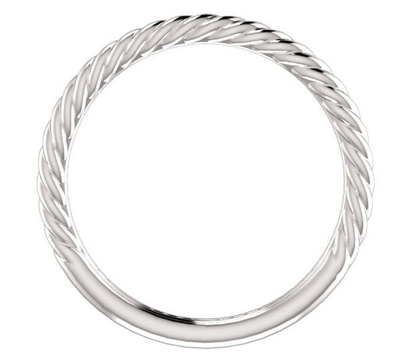 14K White Gold 2mm Roped Ladies Band