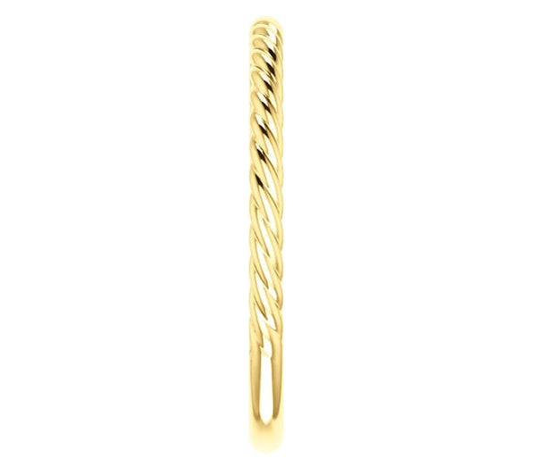 14K Yellow Gold 2mm Roped Ladies Band