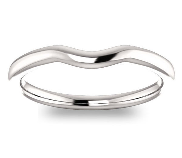 14K White Gold Contour Wedding Band