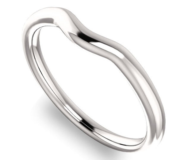 14K White Gold Contour Wedding Band