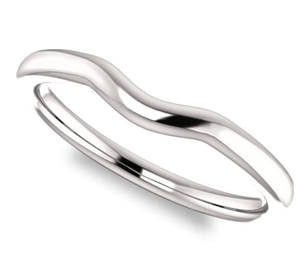 14K White Gold Contour Wedding Band