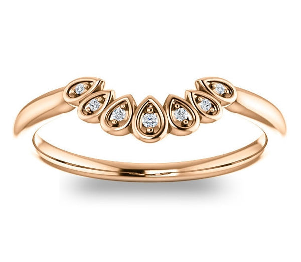 14K Rose Gold Vintage Inspired Contour Wedding Band