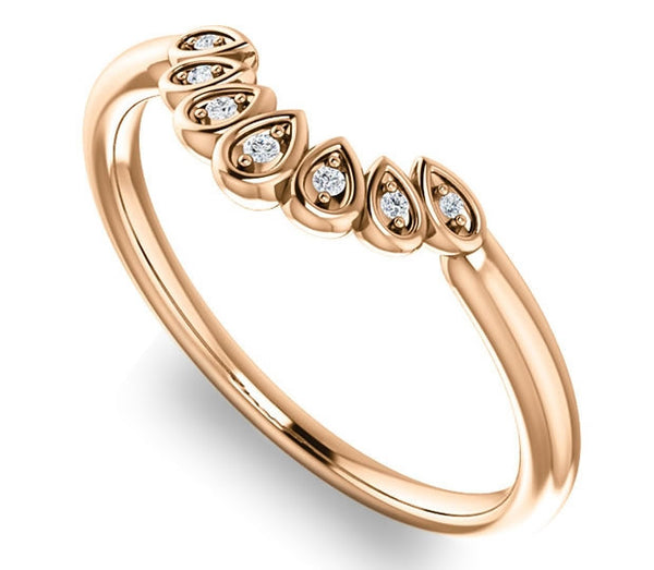 14K Rose Gold Vintage Inspired Contour Wedding Band