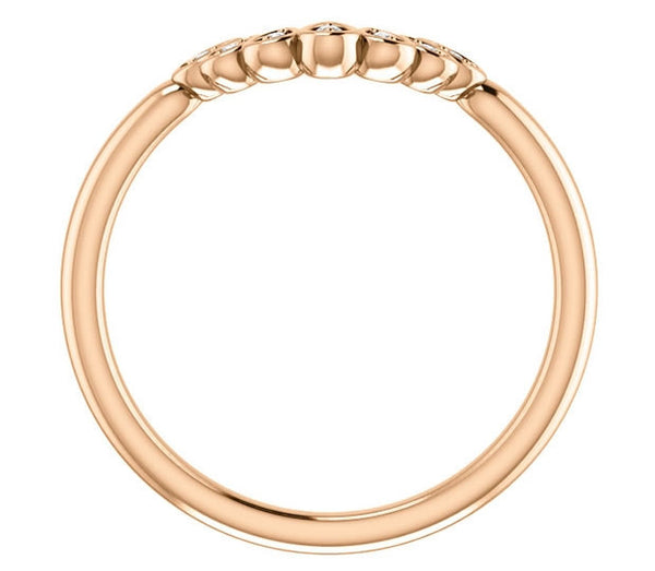 14K Rose Gold Vintage Inspired Contour Wedding Band