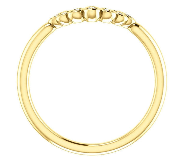 14K Yellow Gold Vintage Inspired Contour Wedding Band