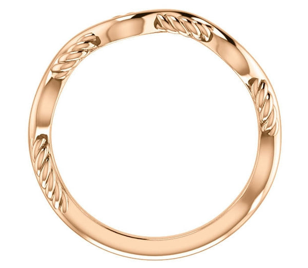 14K Rose Gold 5.5mm Woven Rope Wedding Band