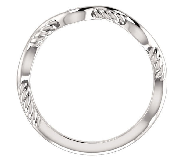 14K White Gold 5.5mm Woven Rope Wedding Band