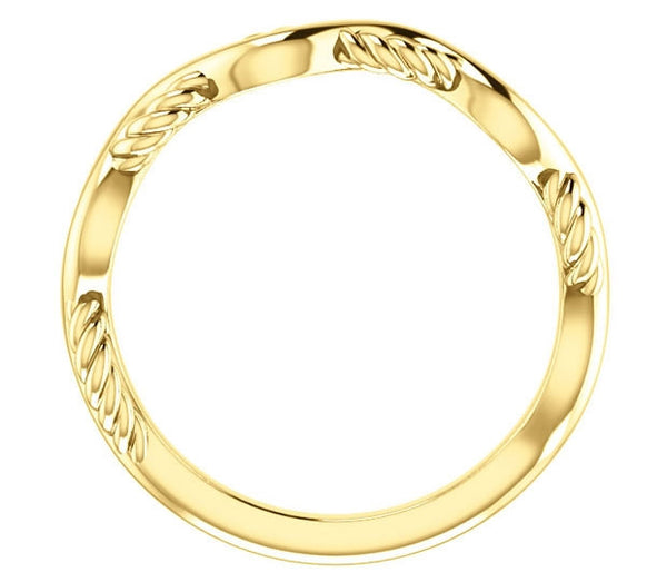 14K Yellow Gold 5.5mm Woven Rope Wedding Band