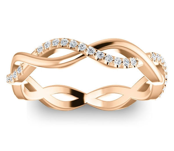 14K Rose Gold 1/5ctw Moissanite Eternity Band