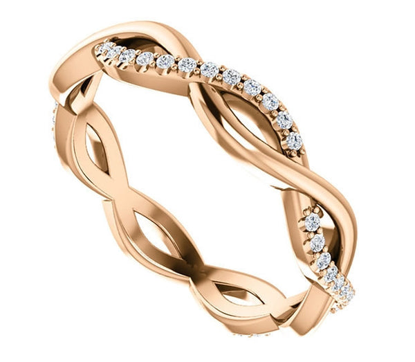 14K Rose Gold 1/5ctw Moissanite Eternity Band