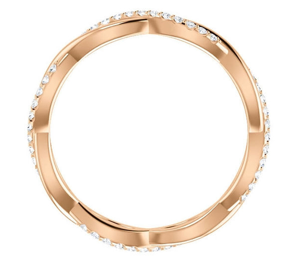 14K Rose Gold 1/5ctw Moissanite Eternity Band