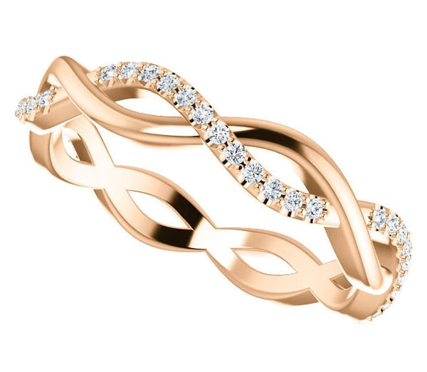 14K Rose Gold 1/5ctw Moissanite Eternity Band