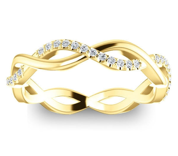 14K Yellow Gold 1/5ctw Moissanite Eternity Band