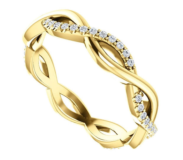 14K Yellow Gold 1/5ctw Moissanite Eternity Band