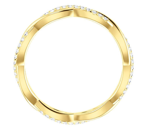 14K Yellow Gold 1/5ctw Moissanite Eternity Band