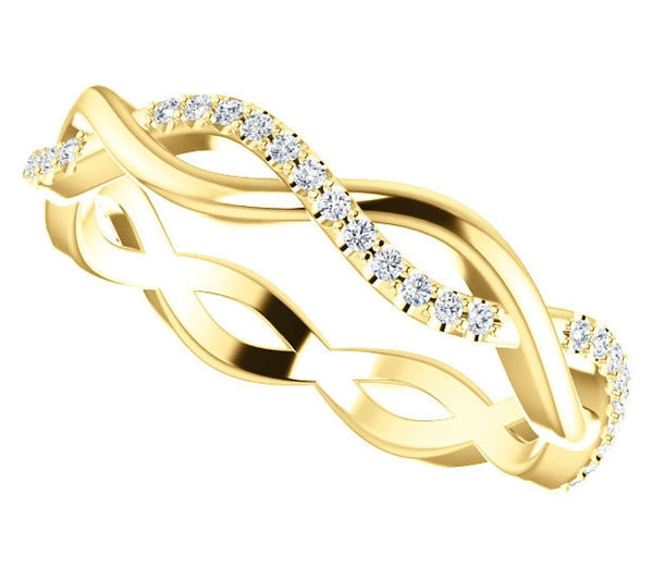 14K Yellow Gold 1/5ctw Moissanite Eternity Band