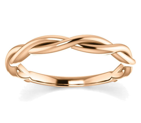 14K Rose Gold Woven Wedding Band