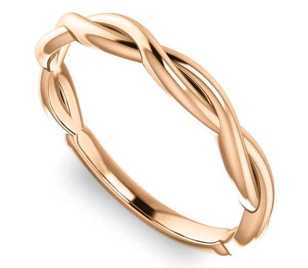 14K Rose Gold Woven Wedding Band