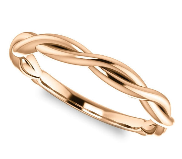 14K Rose Gold Woven Wedding Band