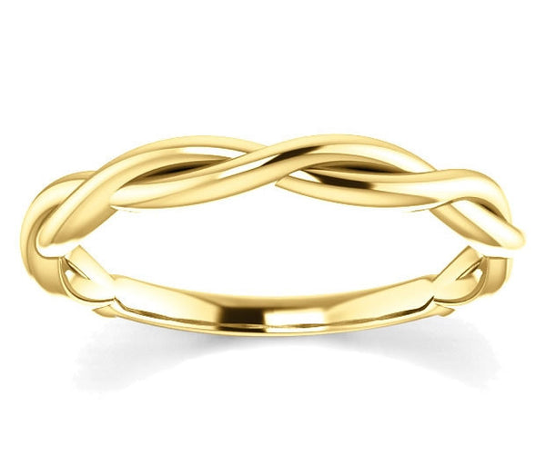 14K Yellow Gold Woven Wedding Band