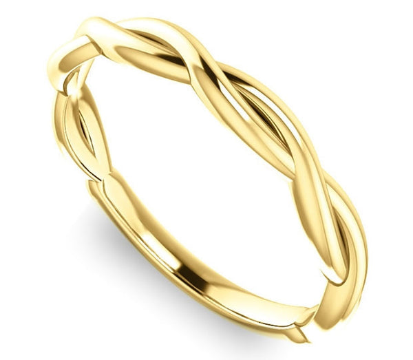 14K Yellow Gold Woven Wedding Band