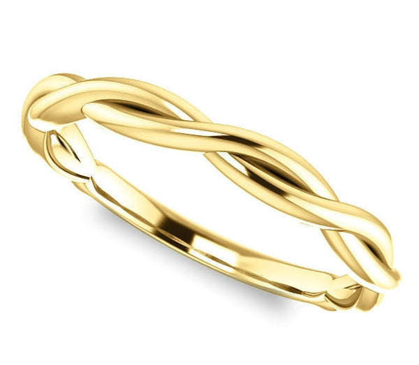 14K Yellow Gold Woven Wedding Band