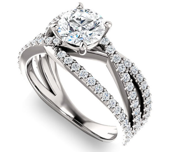 1.00ct (6.5mm) Round  14K White Gold Engagement Ring