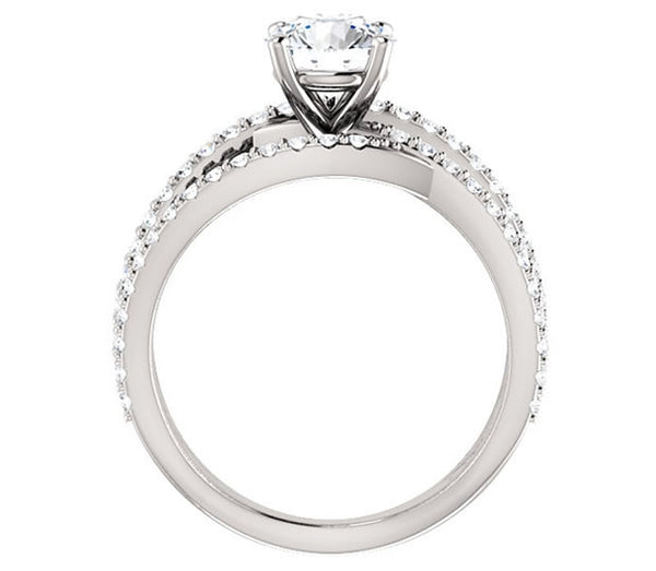 1.00ct (6.5mm) Round  14K White Gold Engagement Ring