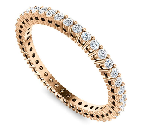 14K Rose Gold Common Prong Eternity Band