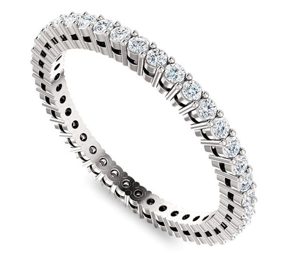 14K White Gold Common Prong Eternity Band