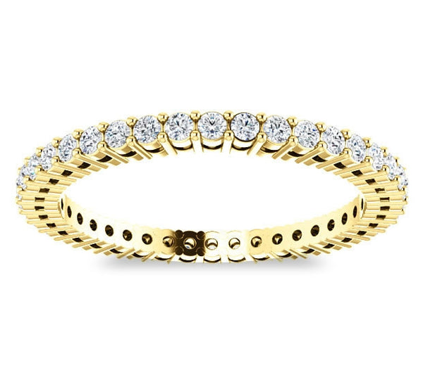 14K Yellow Gold Common Prong Eternity Band