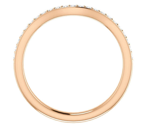 14K Rose Gold Contour Wedding Band with Side Accents