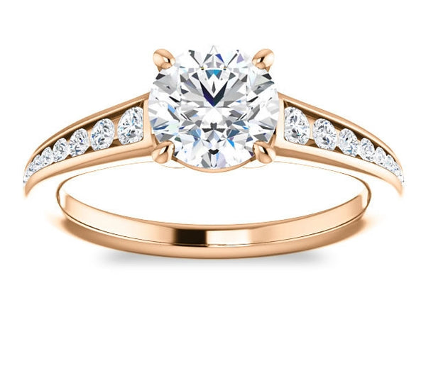 1.00ct (6.5mm) Round  14K Rose Gold Engagement Ring