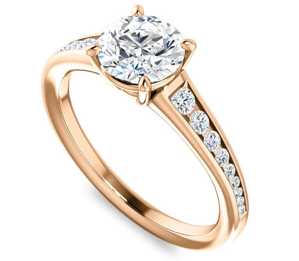 1.00ct (6.5mm) Round  14K Rose Gold Engagement Ring