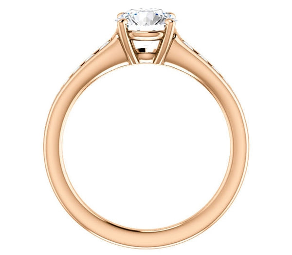 1.00ct (6.5mm) Round  14K Rose Gold Engagement Ring