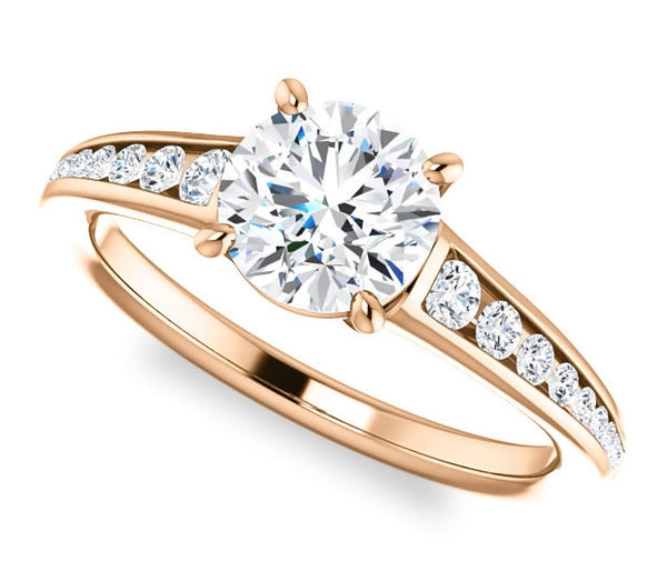 1.00ct (6.5mm) Round  14K Rose Gold Engagement Ring