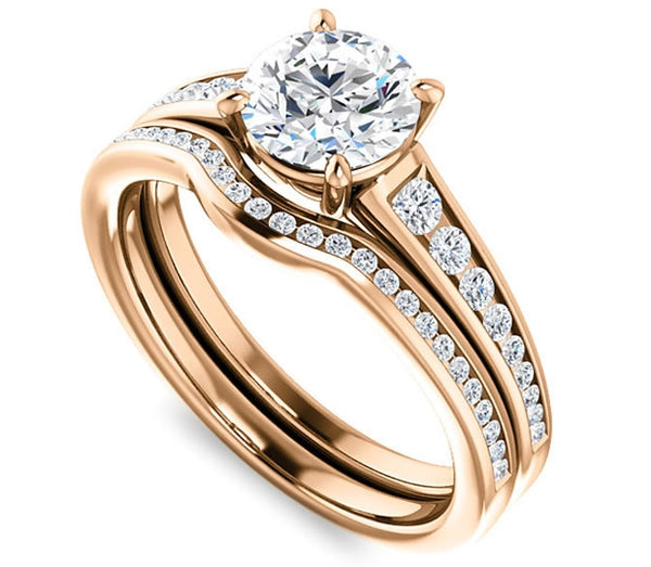 1.00ct (6.5mm) Round  14K Rose Gold Engagement Ring